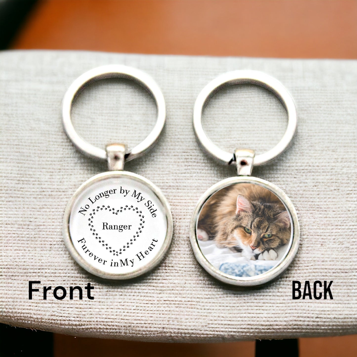 Furever in my Heart Pet Loss 2 Sided Keychain