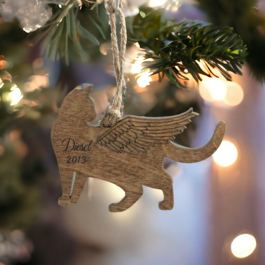 Short Hair Cat Angel Ornament